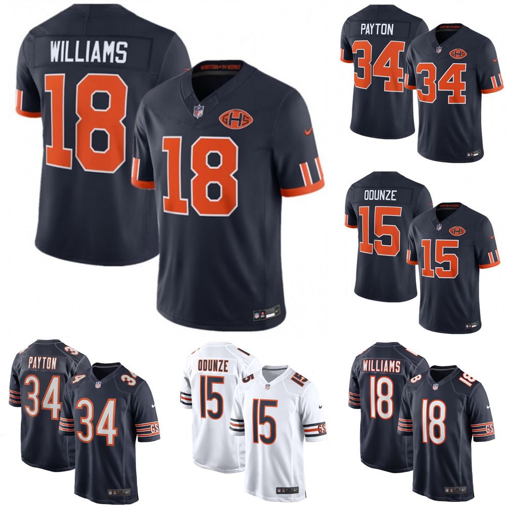 Men's Chicago Bears Caleb Williams Navy Player Game Jersey Custom Available S 6XL - 1 of 7