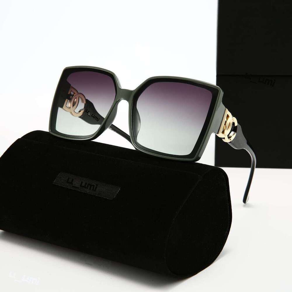 Luxury Designer Sunglasses Oversized Square Acetate Frame Gradient Lens Gold Tone Interlocking High Grade UV400 Protection Fashion DNA dg Eyewear For Women - 7 of 9