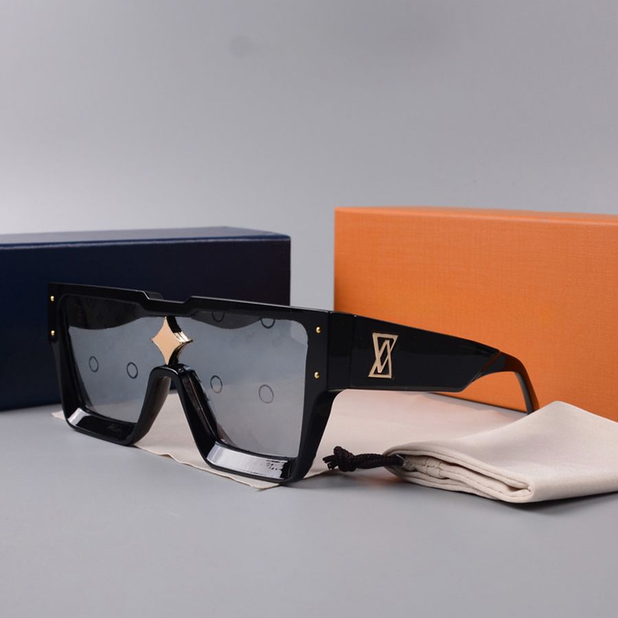 Designer Sunglasses Man Sunglasses Woman Fashion Glasses Rectangle Big Full Frame Letter Design for Man Women 5 Option Top Quality - 2 of 9