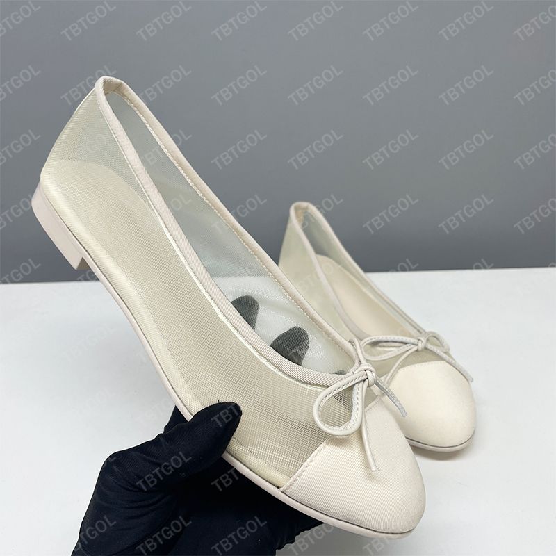 2026 Womens Designer Shoes Ballet Flats Loafers Mesh Dress Shoes Dolly Heels Ballerine Flat Pumps Fashion Bow Sandals Slides Bridal Wedding Shoes 1057 - 4 of 8