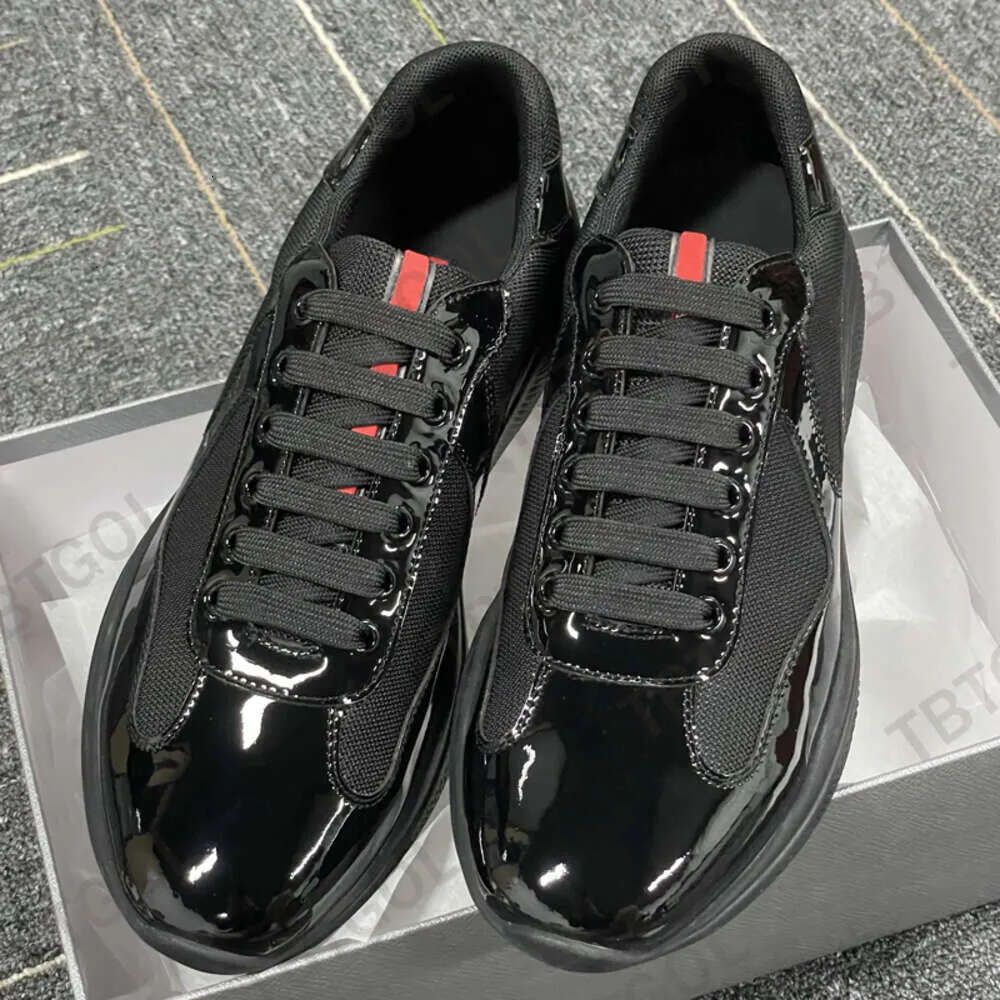 Men Women Americas Cup Xl Leather Sneakers High Quality Patent Leather Flat Trainers Black Mesh Lace-up Casual Shoes Outdoor Runner Trainers Sport Shoe 53 - 4 of 9