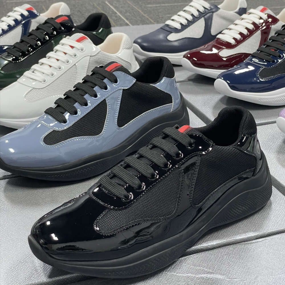Men Women Americas Cup Xl Leather Sneakers High Quality Patent Leather Flat Trainers Black Mesh Lace-up Casual Shoes Outdoor Runner Trainers Sport Shoe 53 - 2 of 9