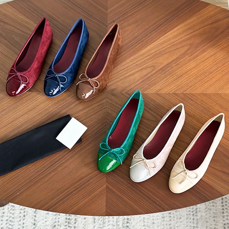 Women Suede Ballet Flats Designer Velvet Loafers Bow Mesh Sandals Dinner Dress Shoes Girls Slip-On Wedding Party Boat Shoes 891 - 8 of 8