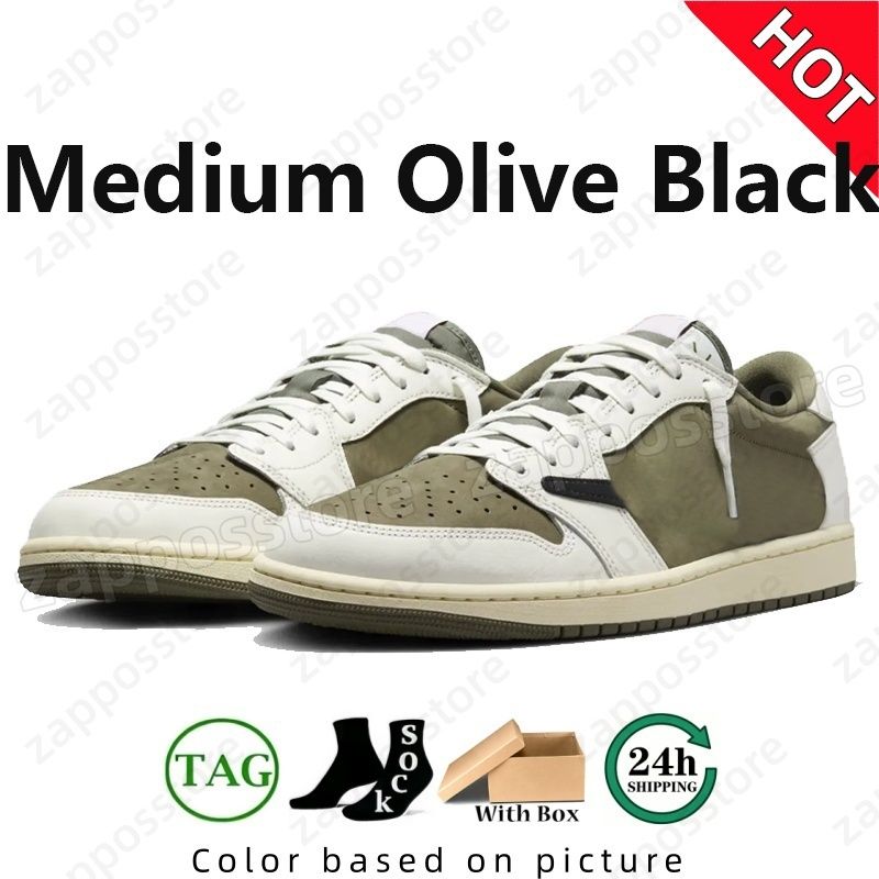 Designer for Men Women Low 1 1s Basketball Shoes Sneakers Black Phantom Tropical Pink Sail Medium Olive Outdoor Sports Trainers Sneaker travi scott low 1 Shoes - 7 of 8