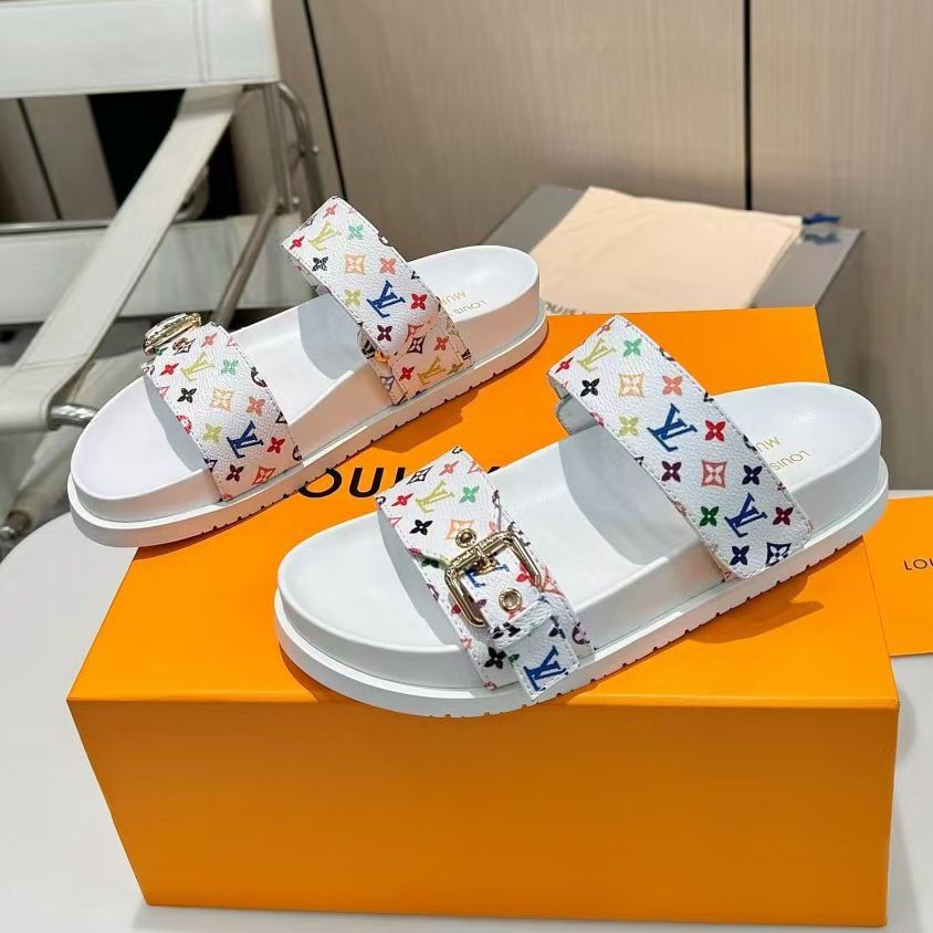 Designer Slippers sandals Men and Women brown slides Genuine Leather Casual Shoes summer beach gladiator Mules hasp Womantop quality Flat Slide Designer sandal - 8 of 8