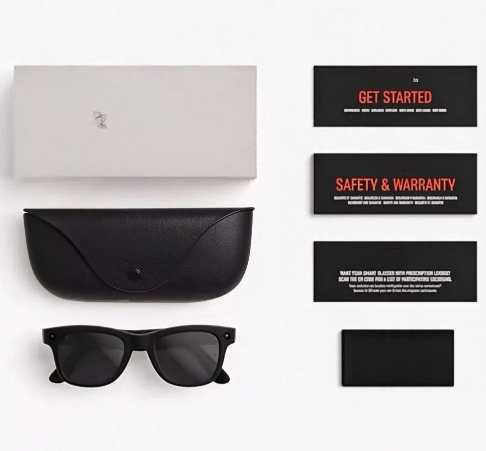 META Glasses RB With Camera Sunglasses Bluetooth Call Anti Shake HD Camera with Video Recording Dual Mic Reduction AI Smart Sunglasses with Charging Case - 3 of 5
