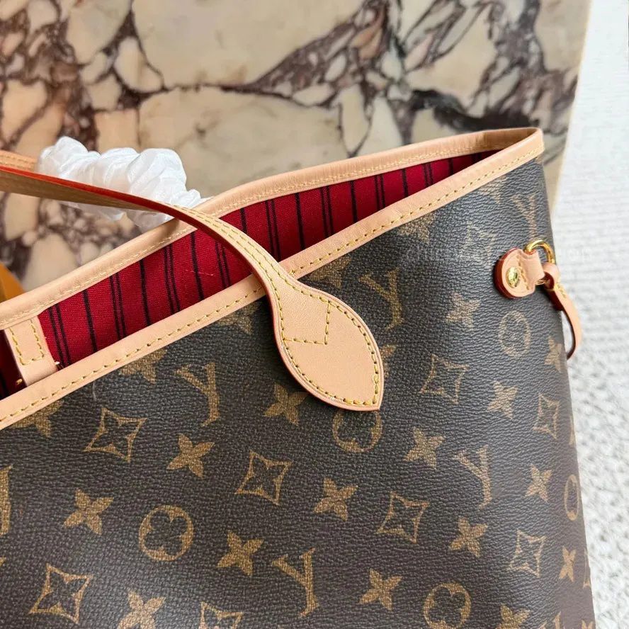 designer bag luxury bag tote bag shoulder bag full brown print bag leather bag crossbody bag high quality capacity composite shopping bag classic and popular styles - 6 of 9