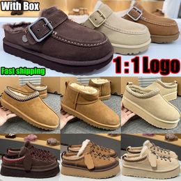 Designer Shoe Goldenstar Evelina Clog Slippers Women Men Tasman Slides Bailey Bow Tazz Boots Suede Furry Lined Buckle Strap Fall Driftwood Chestnut Sand Winter Shoe - chnbuybuy