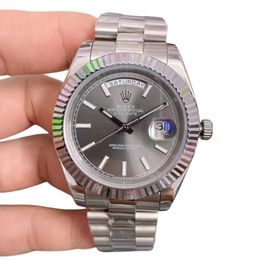 U1 Rolex Day Date 40MM Silver Case Automatic Stainless Steel Watch Bezel Men's Watch Sapphire Glass Case New
