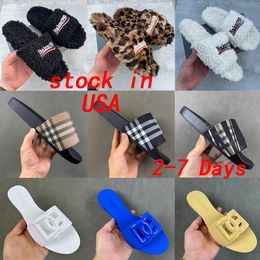 Designer Slides Fashion Shoes Sandals Wool integrated Women Men slippers Slides Size 35-48 - chnbuybuy