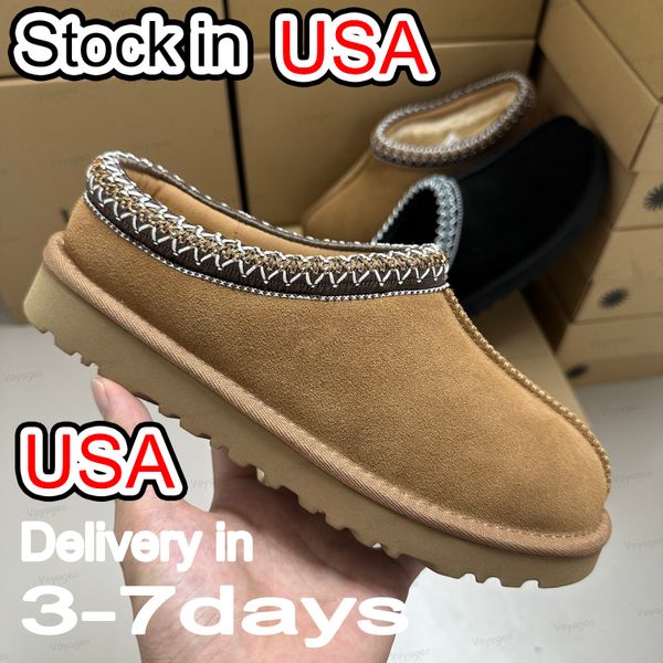Tasman Slippers Designer Men Women Tazz Mustard Seed Chestnut Sand Fur Slides Sheepskin Classic Ultra Mini Platform Boot Winter Slip-on Shoes Suede Evelina Clog 35-47 - Shoes & Accessories - chnbuybuy