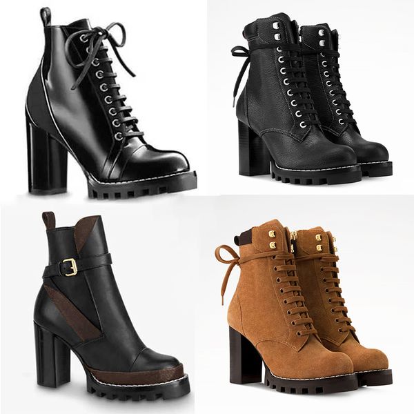 2026 New Designer Star Trail Ankle Boots Women High Heels Boot Classic Martin Desert Boots Girls Lady Suede Leather Boots Print Letter Platform Boot Shoes 013 - Shoes & Accessories - chnbuybuy