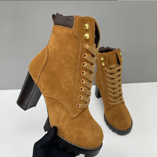 Suede Star Trail Boots Designer Women Boots Leather High Heels Winter Martin Boot Womens Ankle Booties Vintage Style 013 - Shoes & Accessories - chnbuybuy