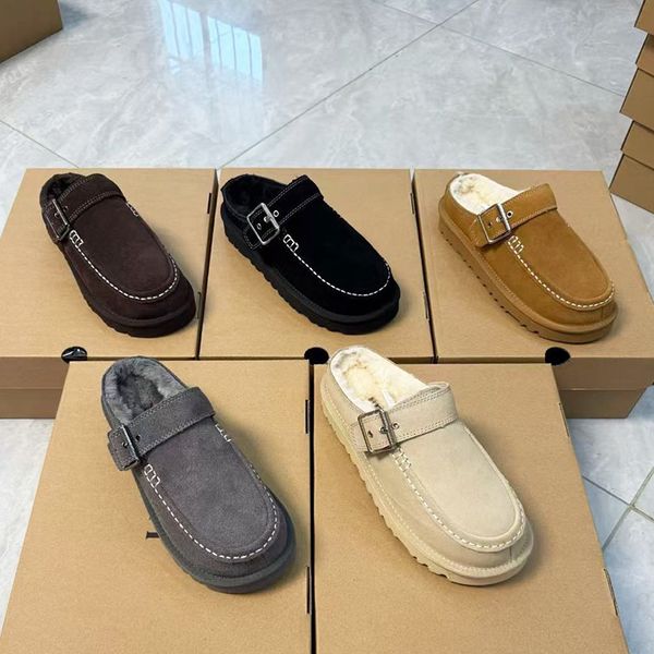 New Designer Evelina Clogs Tasman Slipper Winter Warm Slides Women Backless Loafers Goldenstar Platform Mules Boots Slippers Cozy Slip On Shoes 1179 - Shoes & Accessories - chnbuybuy