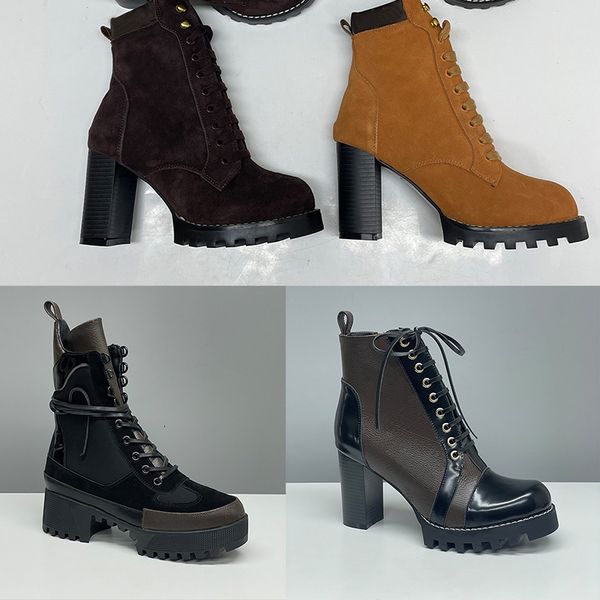 EU42 Designer Women Boots Winter Martin Boots Classic New Low High Heels Boots Vintage Print High QualityAnkle Boots Desert Boot Snow Shoes Winter Shoes 013 - Shoes & Accessories - chnbuybuy