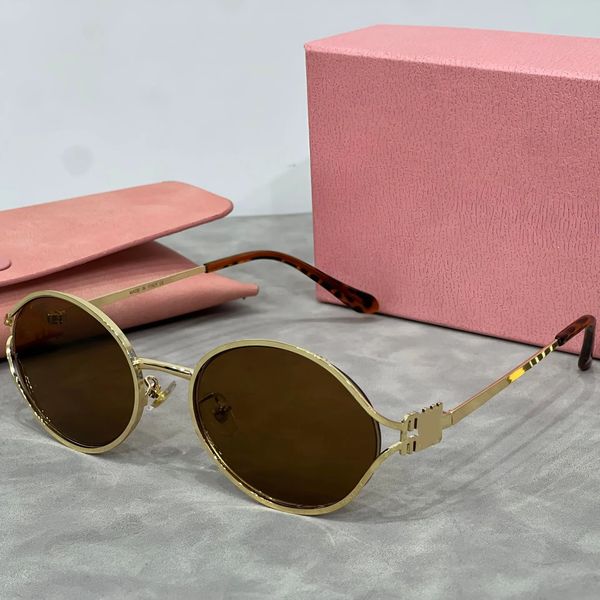 MU Classic Sunglasses Women HOT Designer Fashion Retro Eyewear Outdoor Beach Leisure Style Goggles UV400 Anti-Ultraviolet Metal Oval Full Frame Random Box High - chnbuybuy