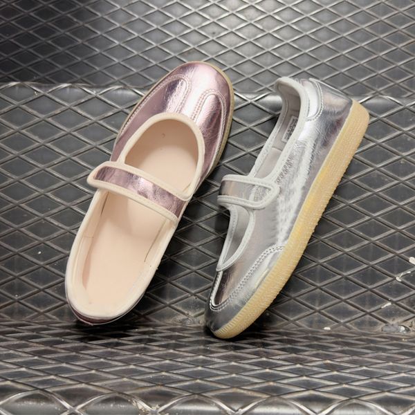 2026 Designer Sneakerinas Ballet Flats Girls Mary Jane Trainers Suede Ballerine Shoes Non Slip Leather Sport Flat Women Casual Walking Sneakers 1160