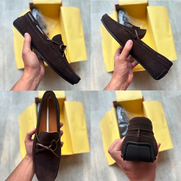 Designer Men Suede Bow Slip On Driving Loafers Low Top Oxford Shoes Soft Flat Moccasin Shoes Comfort Daily Walking Casual Business Footwear High Quality 948 - Shoes & Accessories - chnbuybuy