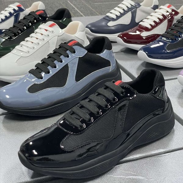 Men Women Americas Cup Xl Leather Sneakers High Quality Patent Leather Flat Trainers Black Mesh Lace-up Casual Shoes Outdoor Runner Trainers Sport Shoe 53 - Shoes & Accessories - chnbuybuy