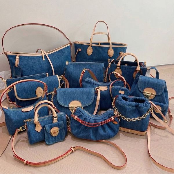 Designer High Quality Blue Denim Tote Bags Retro Women Shoulder Bag Fashion Crossbody Purses Classic Bucket Bag Backpack Wholesale Handbags Womens Purse PRPU - Bags, Luggage & Accessories - chnbuybuy