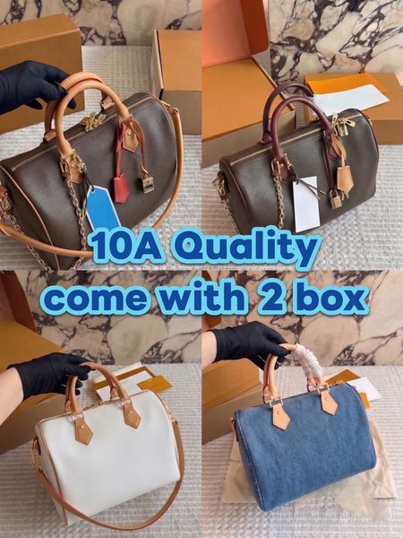 Premium Grade Womens Boston Duffle Bag Genuine Leather Classic Pattern Canvas Shoulder Bag Vintage Boston Crossbody Handbags Tote Fashion Purse Travel Bag PRPU - Bags, Luggage & Accessories - chnbuybuy