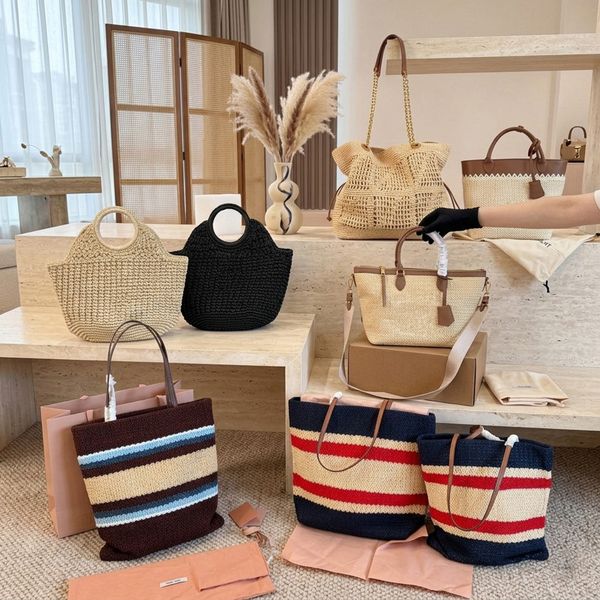 Designer Straw Beach Bags for Women Large Tote Women Crochet Handbags Summer Shoulder Bag Lady Travel Hobo Bag Purses Big Capacity Woven Shopper Holiday Bag PRPU - Bags, Luggage & Accessories - chnbuybuy