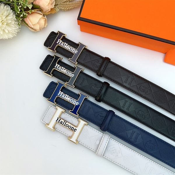 Mens Luxury Designer Belt For Men And Women Ceinture Luxe Silver Buckles H Belts Striped Double Sided Casual Style Papercut Width 3.8cm size 105cm-125cm with box - Fashion Accessories - chnbuybuy
