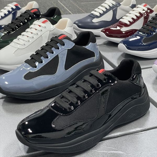 2026 Men Designer Americas Cup Shoes Big Size EU47 EU48 EU49 Women Patent Leather Sneakers Mesh Flat Casual Sport Shoes Outdoor Trainers 53