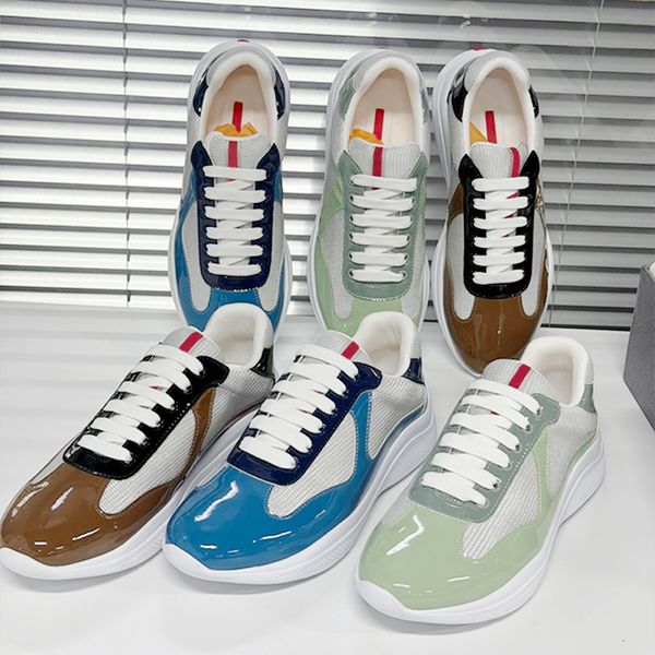 New Men Women Americas Cup Sneakers Designer Mesh Sport Shoe Retro Multicolor Lace-up Casual Shoes Outdoor Runner Trainers Daily Footwear 53 - Shoes & Accessories - chnbuybuy