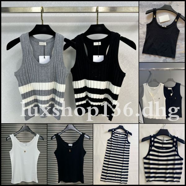 Fashion Designer Top Women Knitted Metal Letters Tank top Summer Fashion Clothing - Apparel - chnbuybuy