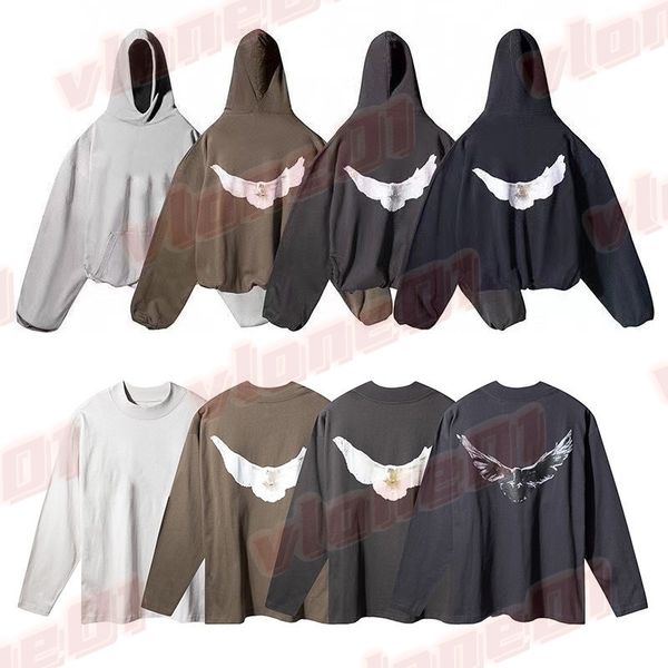 Mens Hoodies Man Women Designer White Dove Pattern Print Long Sleeve Hoodie Designers Womens Street Style Hip Hop Sweatshirt Size S-XL - Apparel - chnbuybuy