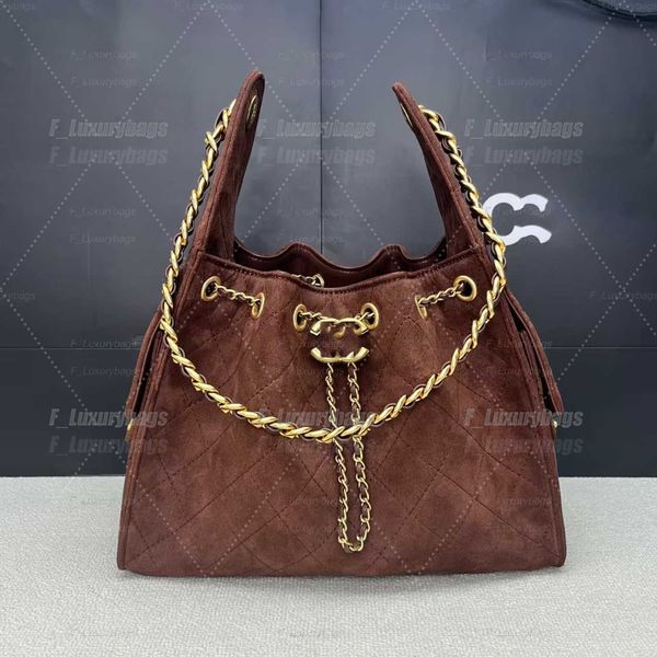 Evening Bags Shoulder Bags Designer shoulder diamond check long chain fashion bucket crossbody bag Big homeless person 25 suede leather grey casual luxury brand - Bags, Luggage & Accessories - chnbuybuy