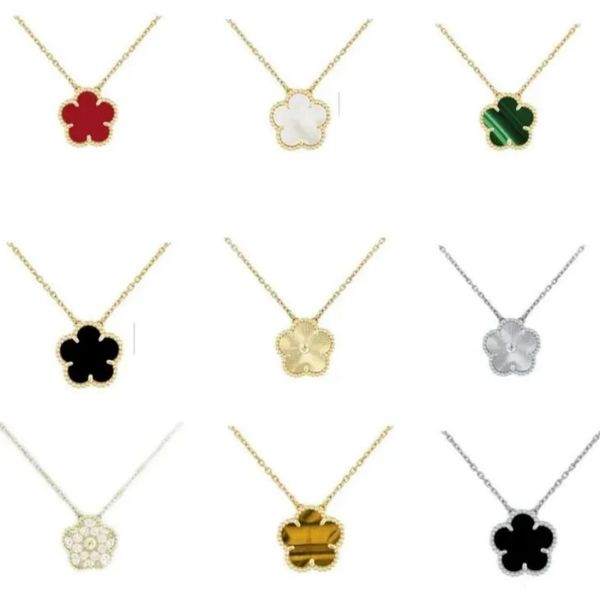 5 flower jewelry luxury designer necklace clover necklace women mother of pearl diamond stainless steel chain plated gold pendant silver wedding necklaces woman - Jewelry - chnbuybuy