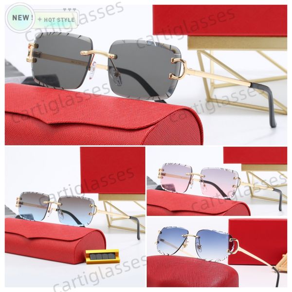 Luxury Designer Sunglasses Mens Rimless Panther Sunglasses Womens Polarized UV Protection Sun Glasses Vintage Driving Shades Lunettes De Soleil Femme - Bags, Shoes & Accs - chnbuybuy
