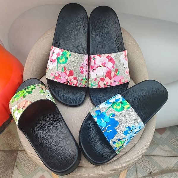 Designer Sandals ltaly Slippers New Rubber Slides Sandals Floral Brocade Women Men Slipper Flat Flip Flops Womens Fashion Striped Beach Sandal Ladies Slides US 5-11.5 - Shoes & Accessories - chnbuybuy