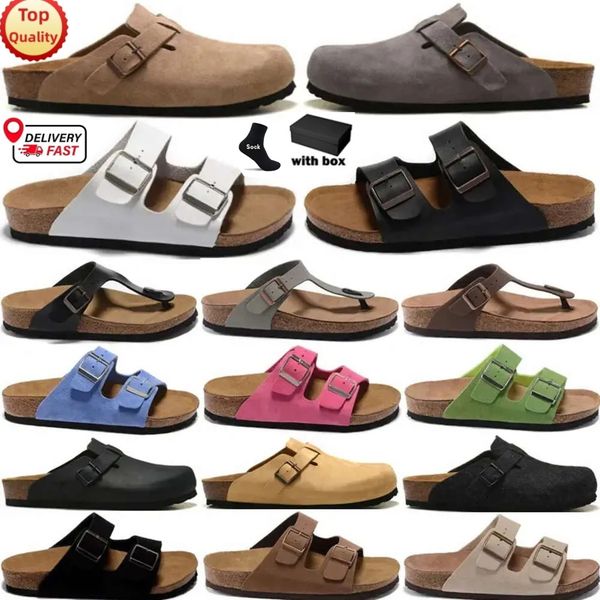 With Box Designer Clogs Sandals clog Slippers Cork Flat High Quality Fashion Summer Genuine Leather Slide Favourite Beach Casual Shoes Women Men 35-45 - Shoes & Accessories - chnbuybuy