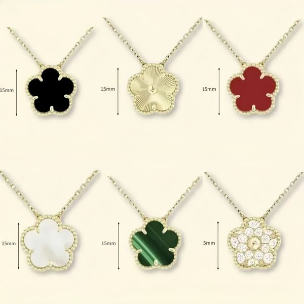 flower necklace designer for women classic clover necklace 15mm stainless steel iewlery mother of pearl diamonds pendant necklace designer iewelry women gift box - Jewelry - chnbuybuy