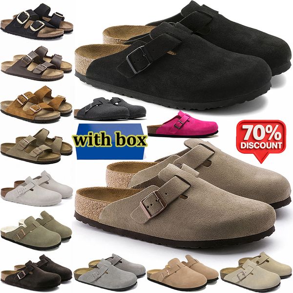 free shipping with box designer slippers men women clogs suede leather mules mens stylish slides outdoor comfortable sandals black brown sand grey shoes - Shoes & Accessories - chnbuybuy
